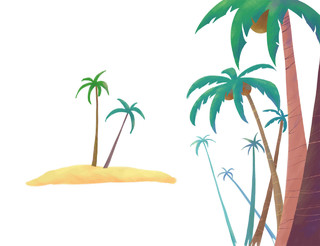 夏天纳凉风景椰子树素材 